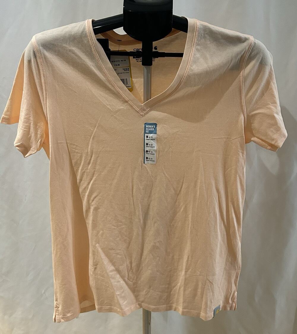 NWT Carhartt Women's Relaxed Fit Short Sleeve Peach T-Shirt size M